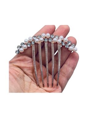 Pearl and Crystal Rose Gold Hair Comb FINAL PRICE DROP